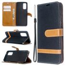 For Galaxy S20 Color Matching Denim Texture Horizontal Flip PU Leather Case with Holder & Card Slots & Wallet & Lanyard(Black) - 6