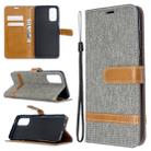 For Galaxy S20 Color Matching Denim Texture Horizontal Flip PU Leather Case with Holder & Card Slots & Wallet & Lanyard(Grey) - 6