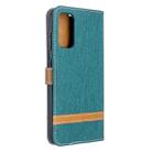 For Galaxy S20 Color Matching Denim Texture Horizontal Flip PU Leather Case with Holder & Card Slots & Wallet & Lanyard(Green) - 3