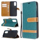 For Galaxy S20 Color Matching Denim Texture Horizontal Flip PU Leather Case with Holder & Card Slots & Wallet & Lanyard(Green) - 6