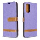 For Galaxy S20 Color Matching Denim Texture Horizontal Flip PU Leather Case with Holder & Card Slots & Wallet & Lanyard(Purple) - 1