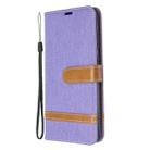 For Galaxy S20 Color Matching Denim Texture Horizontal Flip PU Leather Case with Holder & Card Slots & Wallet & Lanyard(Purple) - 2