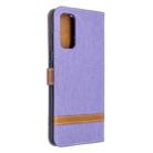 For Galaxy S20 Color Matching Denim Texture Horizontal Flip PU Leather Case with Holder & Card Slots & Wallet & Lanyard(Purple) - 3