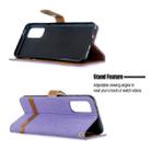 For Galaxy S20 Color Matching Denim Texture Horizontal Flip PU Leather Case with Holder & Card Slots & Wallet & Lanyard(Purple) - 4