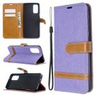 For Galaxy S20 Color Matching Denim Texture Horizontal Flip PU Leather Case with Holder & Card Slots & Wallet & Lanyard(Purple) - 7