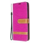 For Galaxy S20 Color Matching Denim Texture Horizontal Flip PU Leather Case with Holder & Card Slots & Wallet & Lanyard(Rose Red) - 2