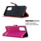 For Galaxy S20 Color Matching Denim Texture Horizontal Flip PU Leather Case with Holder & Card Slots & Wallet & Lanyard(Rose Red) - 4