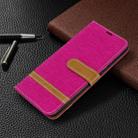 For Galaxy S20 Color Matching Denim Texture Horizontal Flip PU Leather Case with Holder & Card Slots & Wallet & Lanyard(Rose Red) - 7