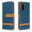 For Galaxy S20 Color Matching Denim Texture Horizontal Flip PU Leather Case with Holder & Card Slots & Wallet & Lanyard(Dark Blue) - 1