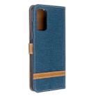 For Galaxy S20 Color Matching Denim Texture Horizontal Flip PU Leather Case with Holder & Card Slots & Wallet & Lanyard(Dark Blue) - 3