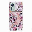 For Xiaomi 12 Pro Abstract Marble Pattern TPU Phone Case(Rhombus Rose) - 1