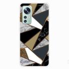 For Xiaomi 12 Pro Abstract Marble Pattern TPU Phone Case(Rhombus Gold) - 1