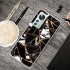 For Xiaomi 12 / 12X 5G Abstract Marble Pattern TPU Phone Case(Rhombus Black) - 1