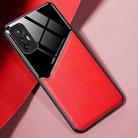 For Xiaomi 12 All-inclusive Leather + Organic Glass Phone Case(Red) - 1