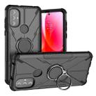 For Motorola Moto G Power 2022 Armor Bear Shockproof PC + TPU Phone Case with Ring Holder(Black) - 1