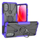 For Motorola Moto G Power 2022 Armor Bear Shockproof PC + TPU Phone Case with Ring Holder(Purple) - 1