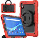 For Lenovo M10 Plus X606F Silicone + PC Holder Tablet Case(Red+Black) - 1