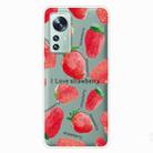 For Xiaomi 12 / 12X 5G Colored Drawing Pattern Highly Transparent TPU Protective Case(Love Strawberry) - 1