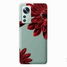 For Xiaomi 12 / 12X 5G Colored Drawing Pattern Highly Transparent TPU Protective Case(Red Flower) - 1