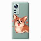 For Xiaomi 12 / 12X 5G Colored Drawing Pattern Highly Transparent TPU Protective Case(Love Corgi) - 1