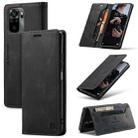 For Xiaomi Redmi Note 10 4G AutSpace A01 Skin-feel Crazy Horse Leather Phone Case(Black) - 1