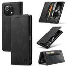 For Xiaomi Mi 11 Lite AutSpace A01 Skin-feel Crazy Horse Leather Phone Case(Black) - 1