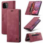 For Samsung Galaxy A22 AutSpace A01 Retro Skin-feel Crazy Horse RFID Leather Phone Case(Wine Red) - 1