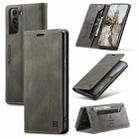 For Samsung Galaxy S21 FE AutSpace A01 Retro Skin-feel Crazy Horse RFID Leather Phone Case(Coffee) - 1