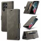 For Samsung Galaxy S22 Ultra 5G AutSpace A01 Retro Skin-feel Crazy Horse RFID Leather Phone Case(Coffee) - 1