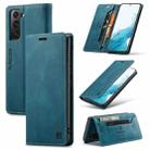 For Samsung Galaxy S22+ 5G AutSpace A01 Retro Skin-feel Crazy Horse RFID Leather Phone Case(Blue) - 1