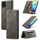 For Samsung Galaxy A71 5G AutSpace A01 Retro Skin-feel Crazy Horse RFID Leather Phone Case(Coffee) - 1