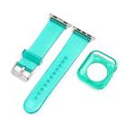 Jelly Watch Band + Case For Apple Watch Series 8&7 41mm / SE 2&6&SE&5&4 40mm / 3&2&1 38mm(Blue Green) - 1