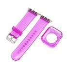 Jelly Watch Band + Case For Apple Watch Series 8&7 41mm / SE 2&6&SE&5&4 40mm / 3&2&1 38mm(Purple) - 1
