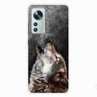 For Xiaomi 12 / 12X 5G Shockproof Painted Transparent TPU Protective Phone Case(Call Wolf) - 1