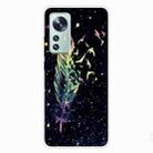 For Xiaomi 12 / 12X 5G Shockproof Painted Transparent TPU Protective Phone Case(Colorful Feathers) - 1