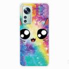 For Xiaomi 12 / 12X 5G Shockproof Painted Transparent TPU Protective Phone Case(Starry Cute Cat) - 1