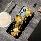 For Xiaomi 12 / 12X 5G Shockproof Painted Transparent TPU Protective Phone Case(Gold Star) - 1