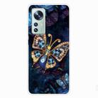 For Xiaomi 12 / 12X 5G Shockproof Painted Transparent TPU Protective Phone Case(Jewel Butterfly) - 1