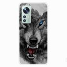 For Xiaomi 12 / 12X 5G Shockproof Painted Transparent TPU Protective Phone Case(Mountain Wolf) - 1
