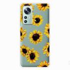 For Xiaomi 12 / 12X 5G Shockproof Painted Transparent TPU Protective Phone Case(Yellow Chrysanthemum) - 1