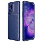 For OPPO Find X5 Pro Carbon Fiber Texture Shockproof TPU Phone Case(Blue) - 1