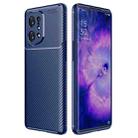 For OPPO Find X5 Carbon Fiber Texture Shockproof TPU Phone Case(Blue) - 1