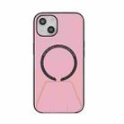 Holder PU+TPU Magsafe Case For iPhone 13(Pink) - 1