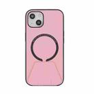 Holder PU+TPU Magsafe Case For iPhone 13 Pro(Pink) - 1