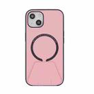 Holder PU+TPU Magsafe Case For iPhone 12 Pro Max(Pink) - 1