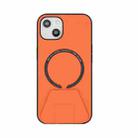 Holder PU+TPU Magsafe Case For iPhone 12 Pro Max(Orange) - 1