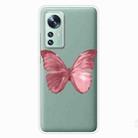 For Xiaomi 12 Pro Painted Shockproof TPU Protective Phone Case(Red Butterfly) - 1