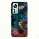 For Xiaomi 12 Pro Painted Transparent Shockproof TPU Protective Phone Case(Watercolor Ink) - 1