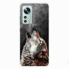 For Xiaomi 12 Pro Painted Transparent Shockproof TPU Protective Phone Case(Call Wolf) - 1