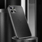 Metal Frame Carbon Fiber Phone Case For iPhone 12(Black) - 1